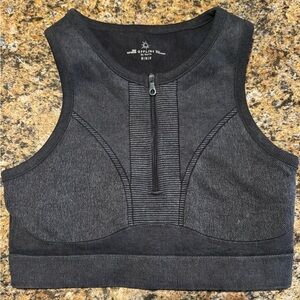 Offline By Aerie Womens Most Support Zip Front Sports Bra Med Black Yoga Tank
